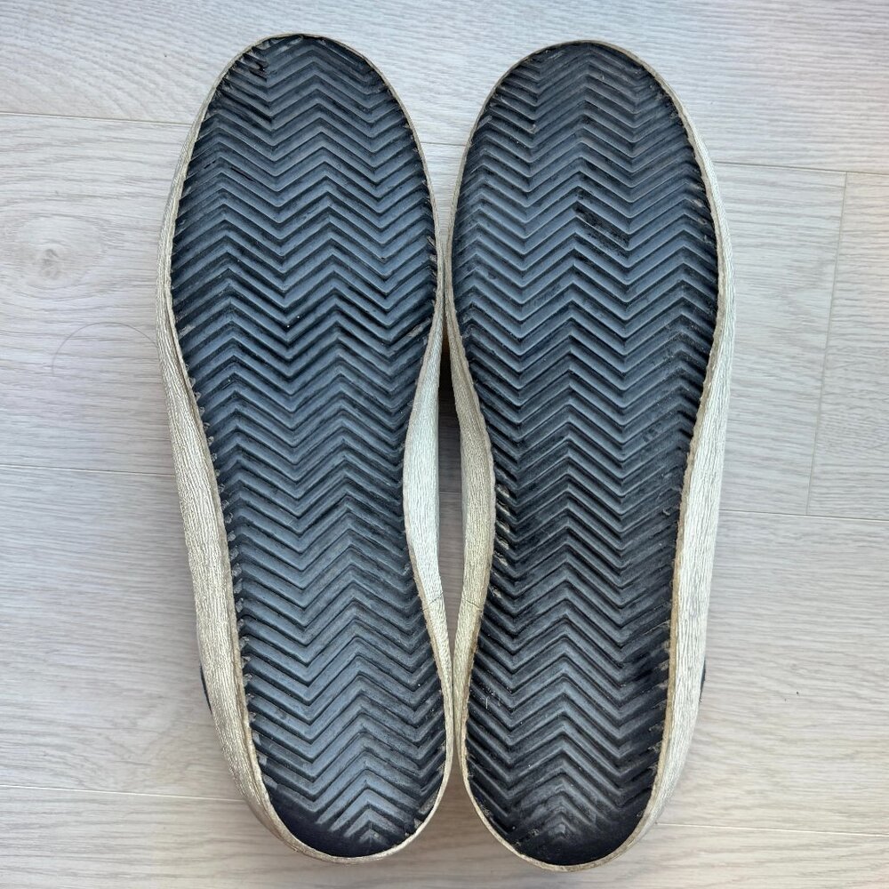 Golden Goose White Leather Sneakers with Navy Star - Picture 6 of 7